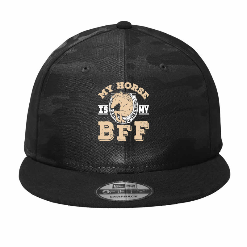 Horse Horses My Horse Is My Bff S For Horse Lover Horse Rider Camo Snapback by circularflap | Artistshot