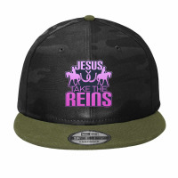 Jesus Take The Reins Cool Race Horse Premium Camo Snapback | Artistshot