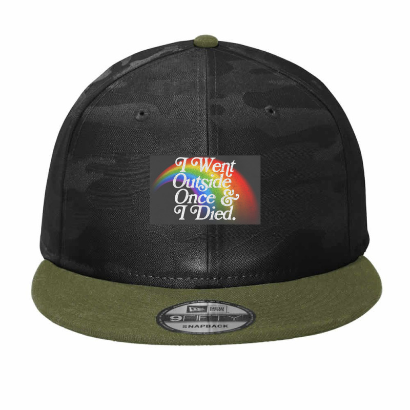 I Went Outside Once & I Died  Nihilist Meme Design Camo Snapback by gusjigangkudus | Artistshot