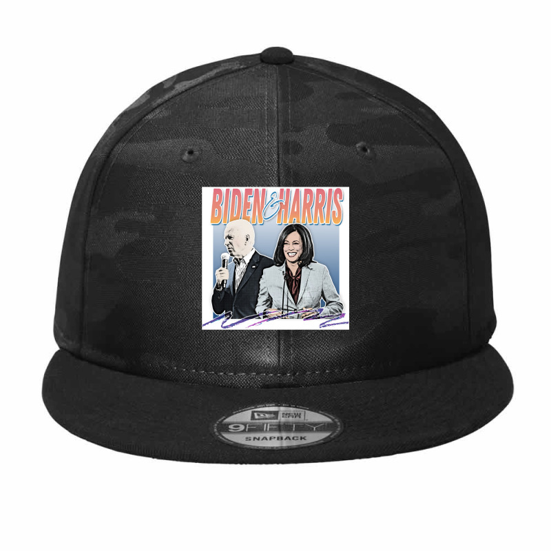 Joe Biden And Kamala Retro Style Fan Design Camo Snapback | Artistshot