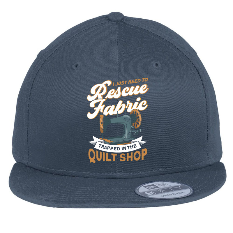 Sewing Rescue Fabric Trapped In The Quilt Shop Quilting Lover352 Sewin Flat Bill Snapback Cap | Artistshot