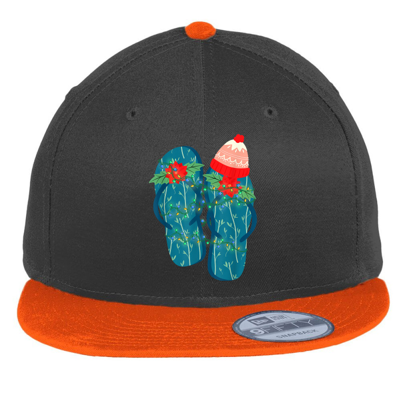 Flip Flops Hawaiian Xmas Summer Vacation Christmas In July T Shirt Flat Bill Snapback Cap | Artistshot