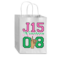 J15 Nineteen 08 Founder's Day Aka Women Hand Sign Sweatshirt Cub Paper Bag - 8 X 4 1/2 X 10 1/4 | Artistshot