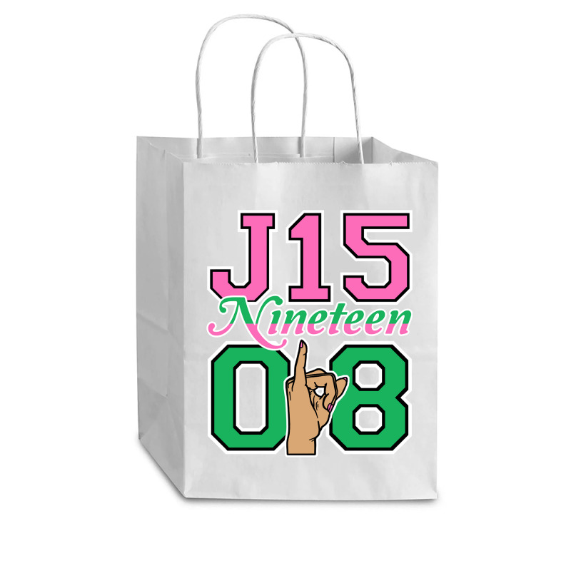 J15 Nineteen 08 Founder's Day Aka Women Hand Sign Sweatshirt Cub Paper Bag - 8 X 4 1/2 X 10 1/4 | Artistshot