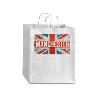 Manchester England United Kingdom British Flag Vintage T Shirt Debie Paper Bag - 10 X 5 X 13 | Artistshot