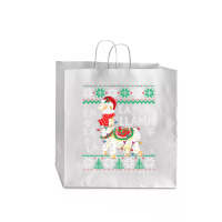 Fa La La Llama Christmas Santa Hat Lights Ugly Sweater 136 Jumbo Paper Bag - 18 X 7 X 18 3/4 | Artistshot