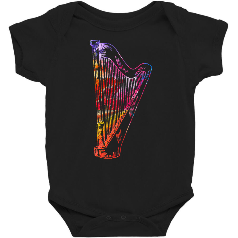 Harp Player T  Shirt Harp Instrument Music Gift Idea T  Shirt Baby Bodysuit by halfahull | Artistshot