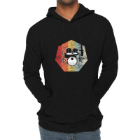 Retro Drummer Music Musical Instrument Drums Lightweight Hoodie | Artistshot