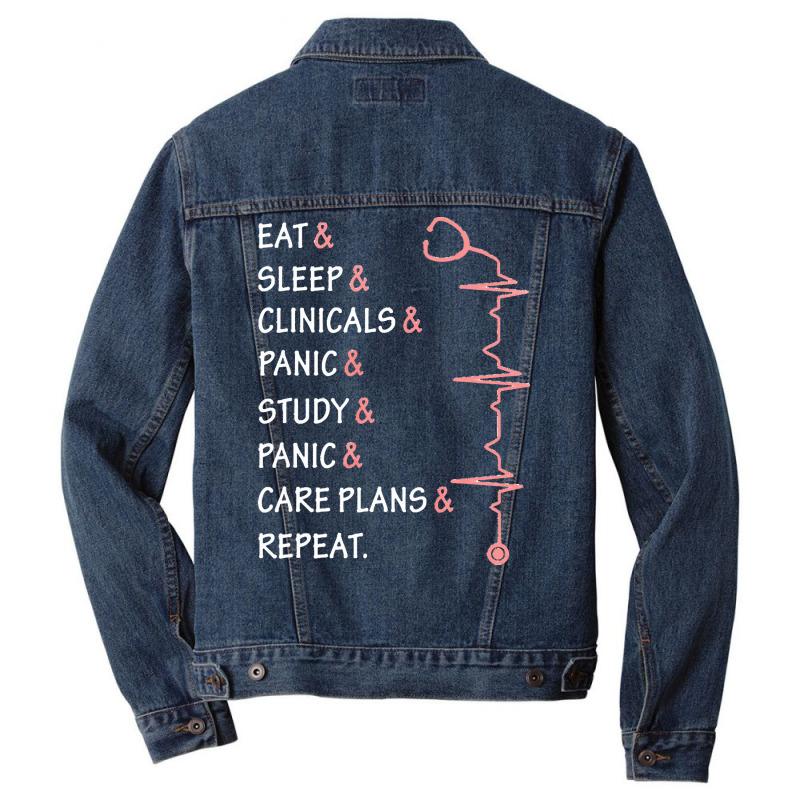 Funny Nursing Student Nurse Gift Idea T  Shirt Funny Nursing Student N Men Denim Jacket | Artistshot