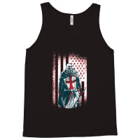 Jesus Crusader Warrior Vintage American Flag Knight Templar Tank Top | Artistshot