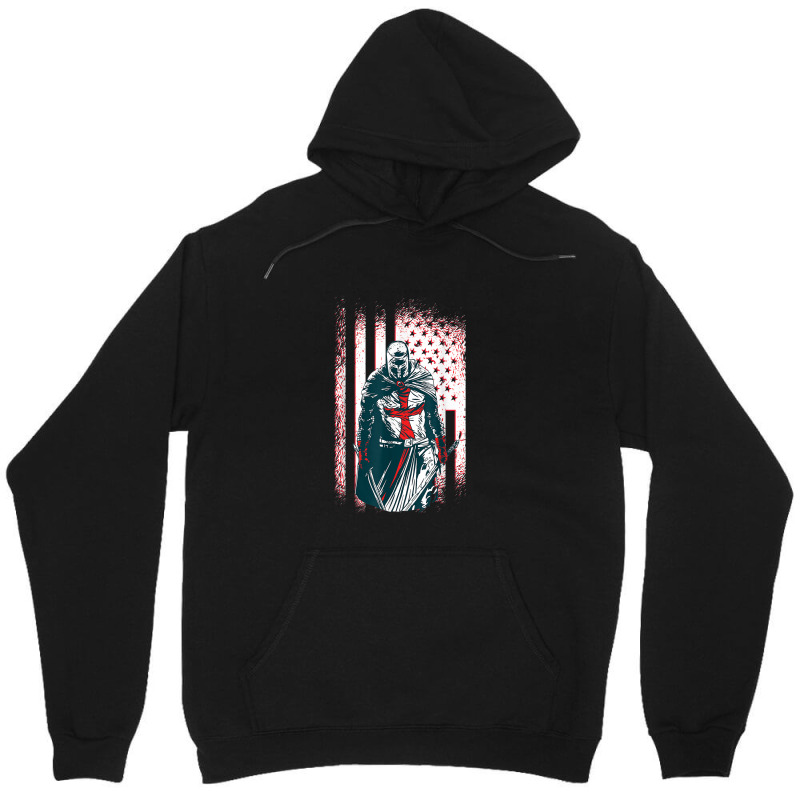 Jesus Crusader Warrior Vintage American Flag Knight Templar Unisex Hoodie | Artistshot