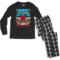 Hold My Beer And Watch This T  Shirt Hold My Beer And Watch This! Funn Men's Long Sleeve Pajama Set | Artistshot