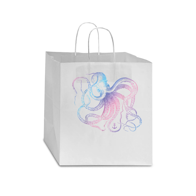 Octopus Shirt Cool Vintage Marine Biologist Ocean Sea Life 1 T Shirt Star Paper Bag - 13 X 7 X 13 | Artistshot