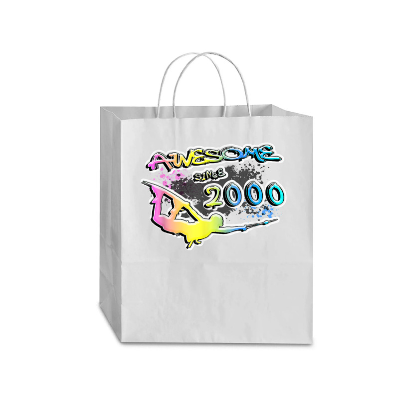 Awesome Since 2000. Wakeboard Lifestyle T Shirt Traveler Paper Bag -13 X 6 X 15 3/4 | Artistshot