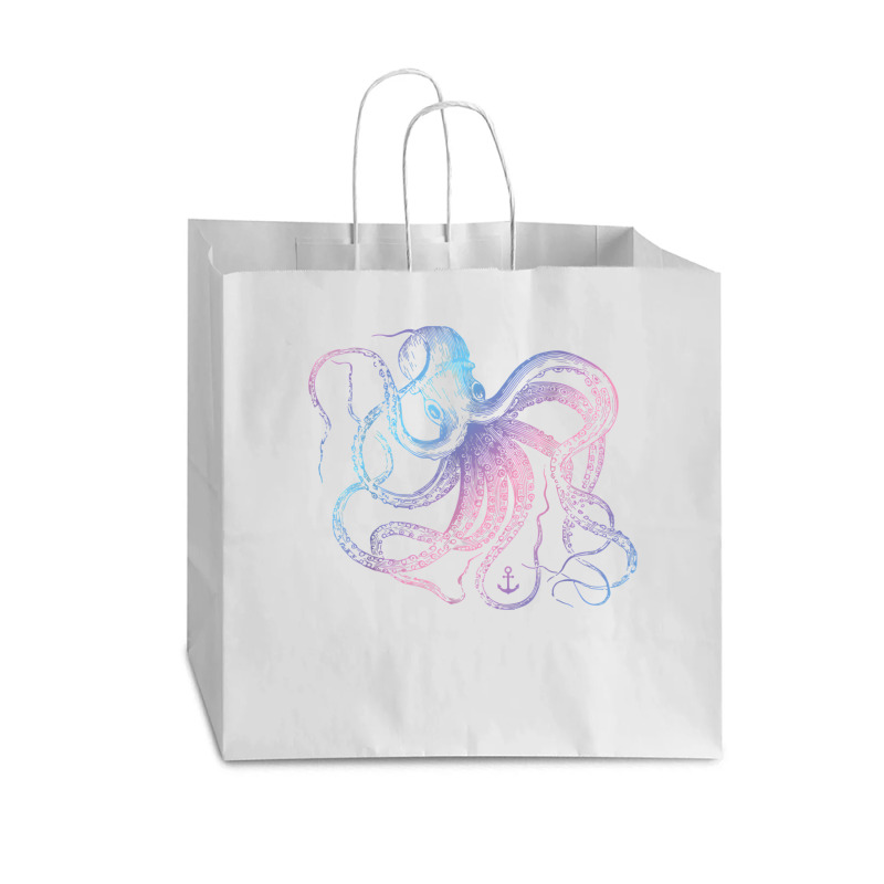 Octopus Shirt Cool Vintage Marine Biologist Ocean Sea Life 1 T Shirt Vogue Paper Bag - 16 X 6 X 12 | Artistshot