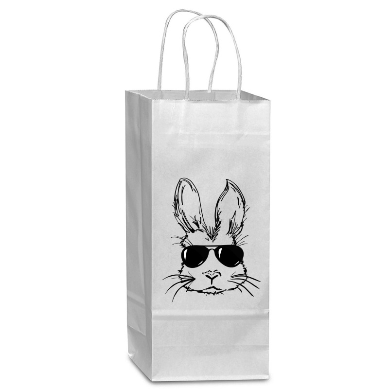 Bunny Face With Sunglasses Easter Day For Boys Men Kids Wine Paper Bag - 5 1/2 x 3 1/4 x 13 by bakien89 | Artistshot