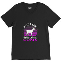 Just A Girl Who Loves Goat Farm Animal V-neck Tee | Artistshot