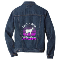 Just A Girl Who Loves Goat Farm Animal Men Denim Jacket | Artistshot