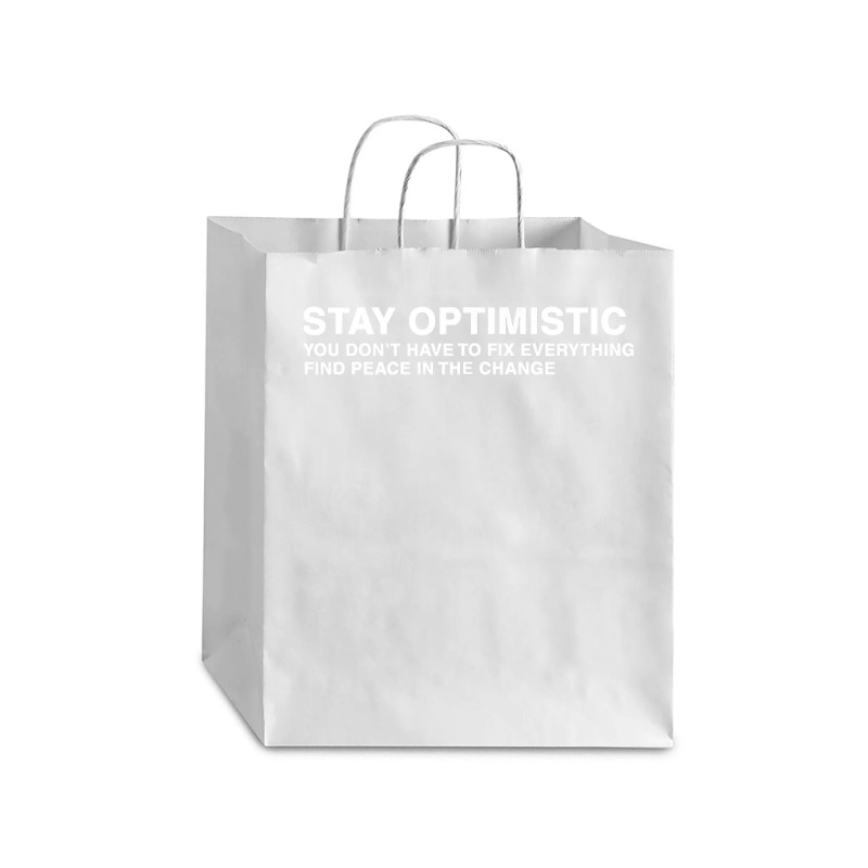 Kids Stay Optimistic T Shirt Debie Paper Bag - 10 X 5 X 13 | Artistshot