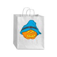 Halloween Jack O Lantern T  Shirt Slouchy Hat Halloween Pumpkin Blue V Debie Paper Bag - 10 X 5 X 13 | Artistshot