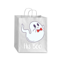 Halloween T  Shirt His Boo Halloween Ghost T  Shirt Debie Paper Bag - 10 X 5 X 13 | Artistshot