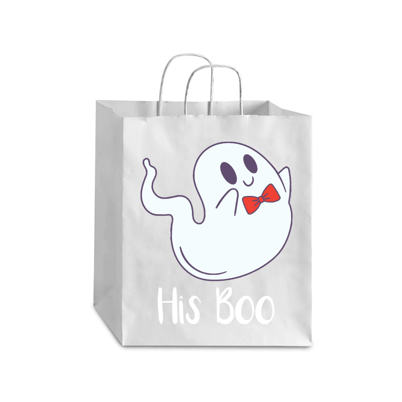 Halloween T  Shirt His Boo Halloween Ghost T  Shirt Debie Paper Bag - 10 X 5 X 13 | Artistshot