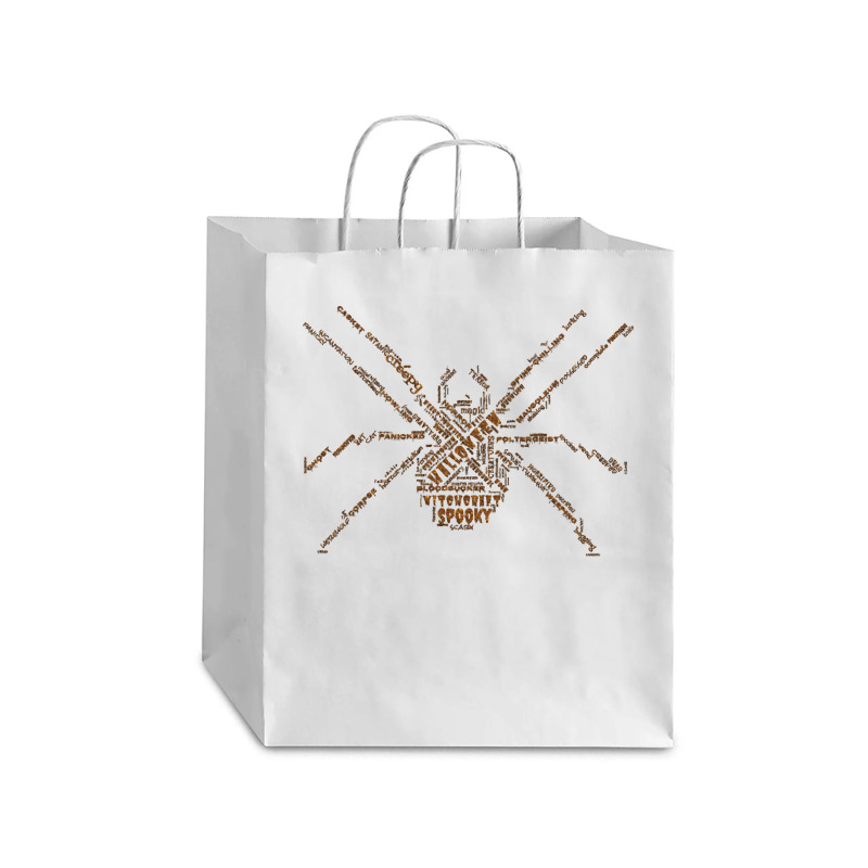 Halloween T  Shirt Sparkly Halloween Wordcloud Spider T  Shirt Debie Paper Bag - 10 X 5 X 13 | Artistshot