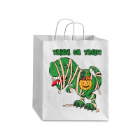 Halloween T  Shirthalloween Dinosaur T Rex Mummy Pumpkin T R I C K O R Debie Paper Bag - 10 X 5 X 13 | Artistshot