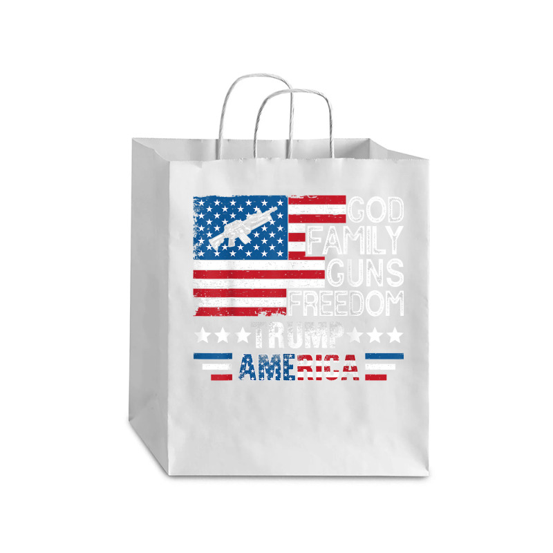 God Family Guns & Freedom Pro Trump 2024 Maga American Flag T Shirt Debie Paper Bag - 10 X 5 X 13 | Artistshot