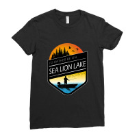 I'd Rather Be On Sea Lion Lake Wisconsin Fishing Premium Ladies Fitted T-shirt | Artistshot