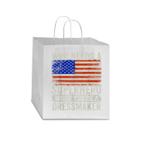 Funny Dressmaker Superhero Vintage Tee For Men Dad T Shirt Star Paper Bag - 13 X 7 X 13 | Artistshot