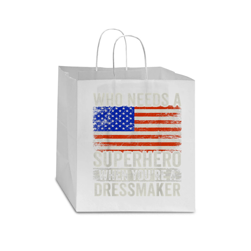 Funny Dressmaker Superhero Vintage Tee For Men Dad T Shirt Star Paper Bag - 13 X 7 X 13 | Artistshot