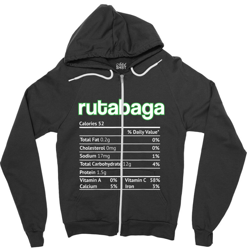 Rutabaga Nutrition Facts Funny Thanksgiving Christmas Food Zipper Hoodie | Artistshot