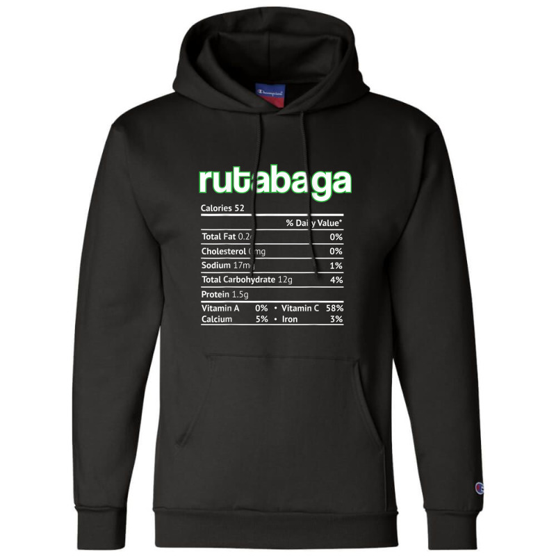 Rutabaga Nutrition Facts Funny Thanksgiving Christmas Food Champion Hoodie | Artistshot