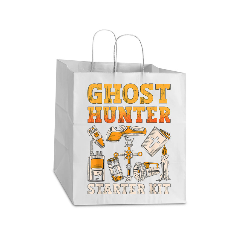 Ghost Hunter Starter Kit Paranormal Hunting Ghost Hunter T Shirt Take Out Paper Bag - 14 X 10 X 15 1/2 | Artistshot