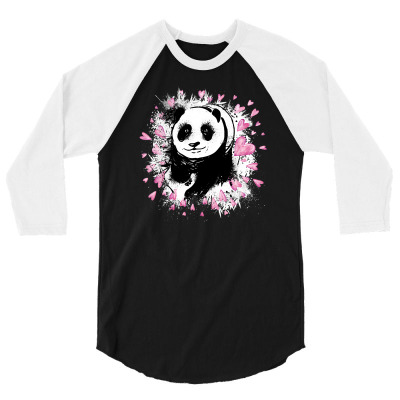 Charming Walking Panda Bear Lovely 3/4 Sleeve Shirt Designed By Epulart