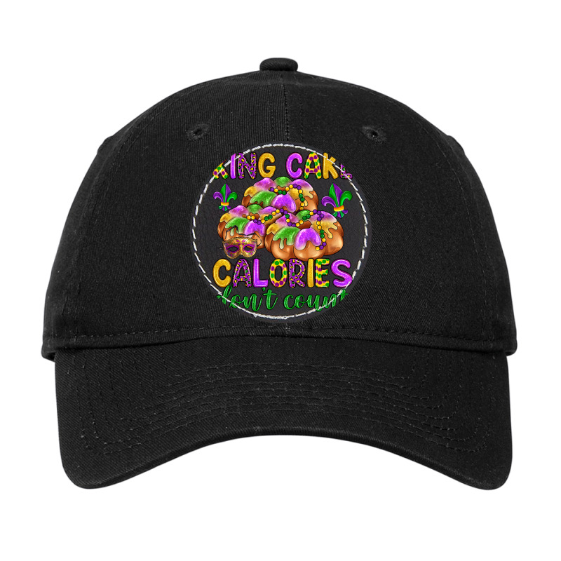 King Cake Calories Don T Count Adjustable Cap - Leatherette Patch | Artistshot