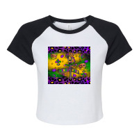 Mardi Gras Street Lights Raglan Crop Top | Artistshot