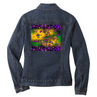 Mardi Gras Street Lights Ladies Denim Jacket | Artistshot