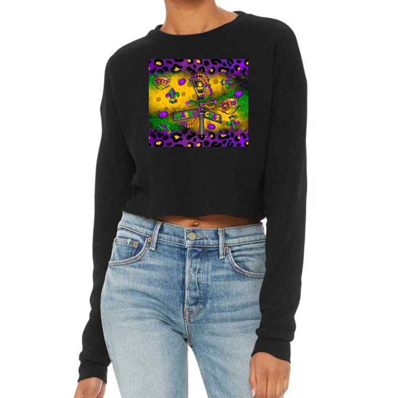 Mardi Gras Street Lights Cropped Sweater by LillyAllenDesigns | Artistshot