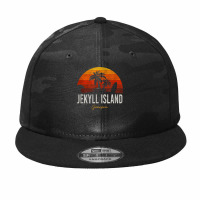 Jekyll Island Beach Georgia Ga Palms Vacation Surf Sundown T Shirt Camo Snapback | Artistshot