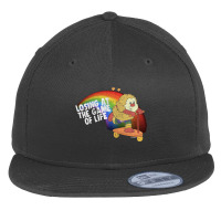 Losing At The Game Of Life 80s Cartoon Nihilism Humor Design Flat Bill Snapback Cap | Artistshot