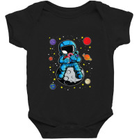 Kids Funny Astronaut Donut Milkshake Galaxy Planets Stars Space Baby Bodysuit | Artistshot