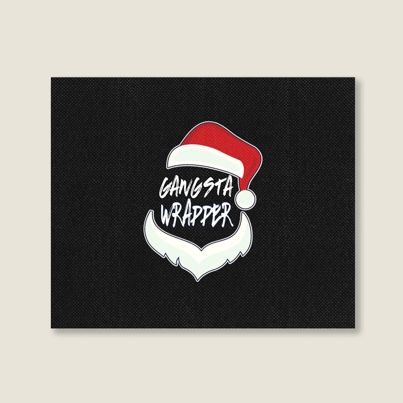 Christmas Gangsta Wrapper Santa Clause Landscape Canvas Print | Artistshot