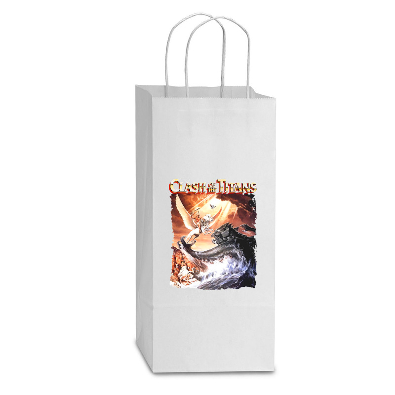 Graphic Transparent Retro Double Wine Paper Bag - 6 1/2 X 3 1/2 X 12 3/8 | Artistshot