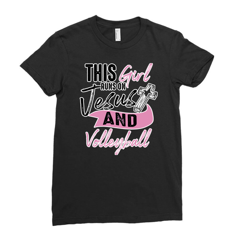 Cool Volleyball Funnyn Girl Run On Ladies Fitted T-Shirt by EpulArt | Artistshot