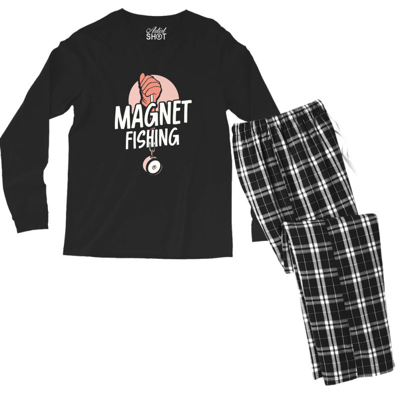 Magnet Fishing Magnets Fisherman Fisher Premium Men's Long Sleeve Pajama Set by Tiktify | Artistshot