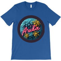 Aruba Design With Black Border And Neon Lettering T-shirt | Artistshot