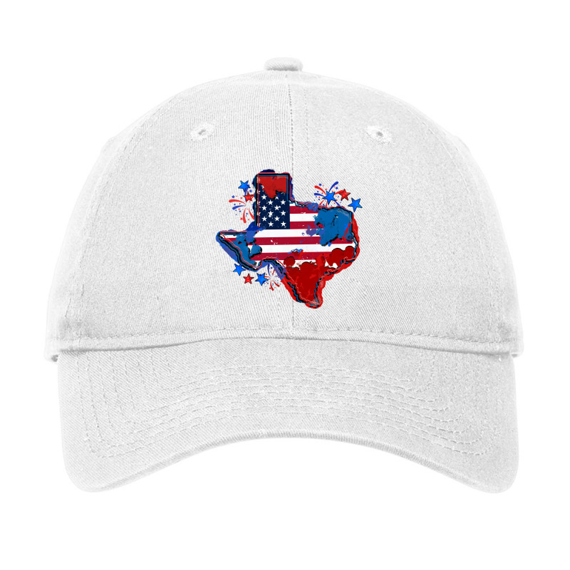 Texas Map 4th Of July Adjustable Cap | Artistshot