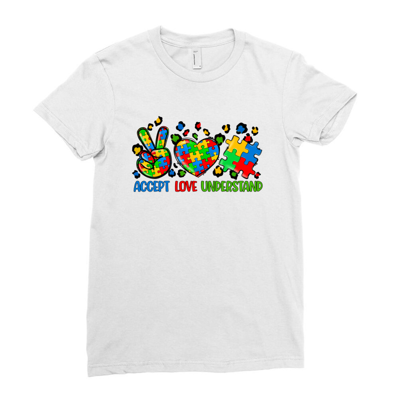 Accept Love Understand Autism Ladies Fitted T-Shirt by CowGirlArtShop | Artistshot